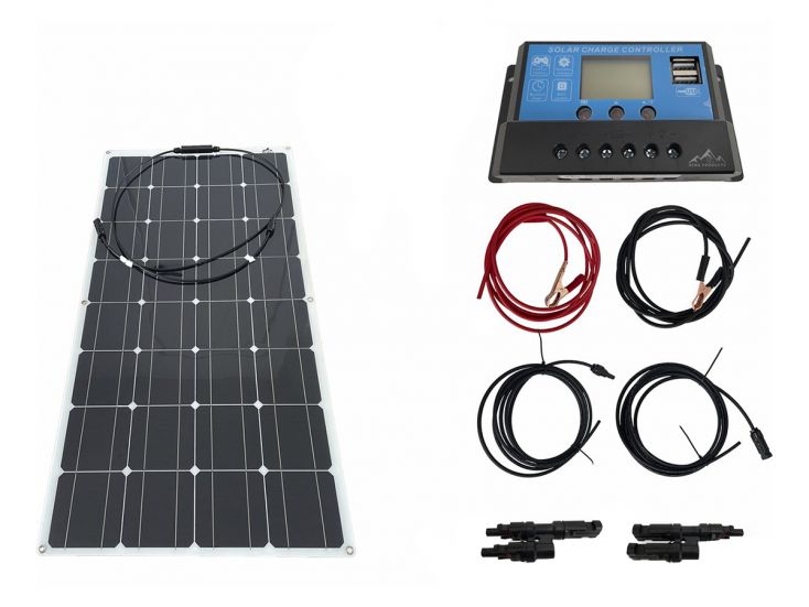 Bergproducts Komplettpaket 100 Watt Flexibles Solarpanel