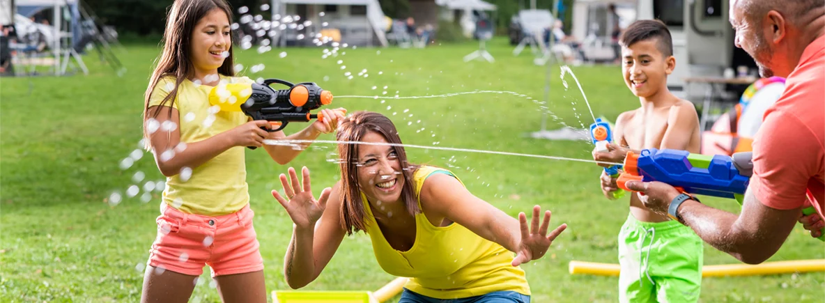 Abkühlung auf dem Campingplatz